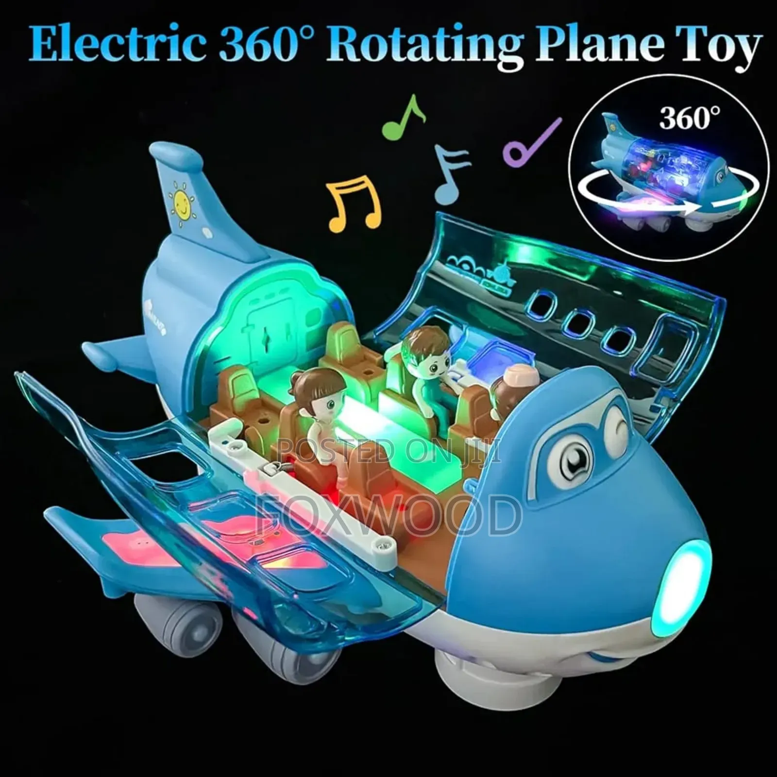 Electric Aeroplane Toy With Flashing Led Lights Sounds,
