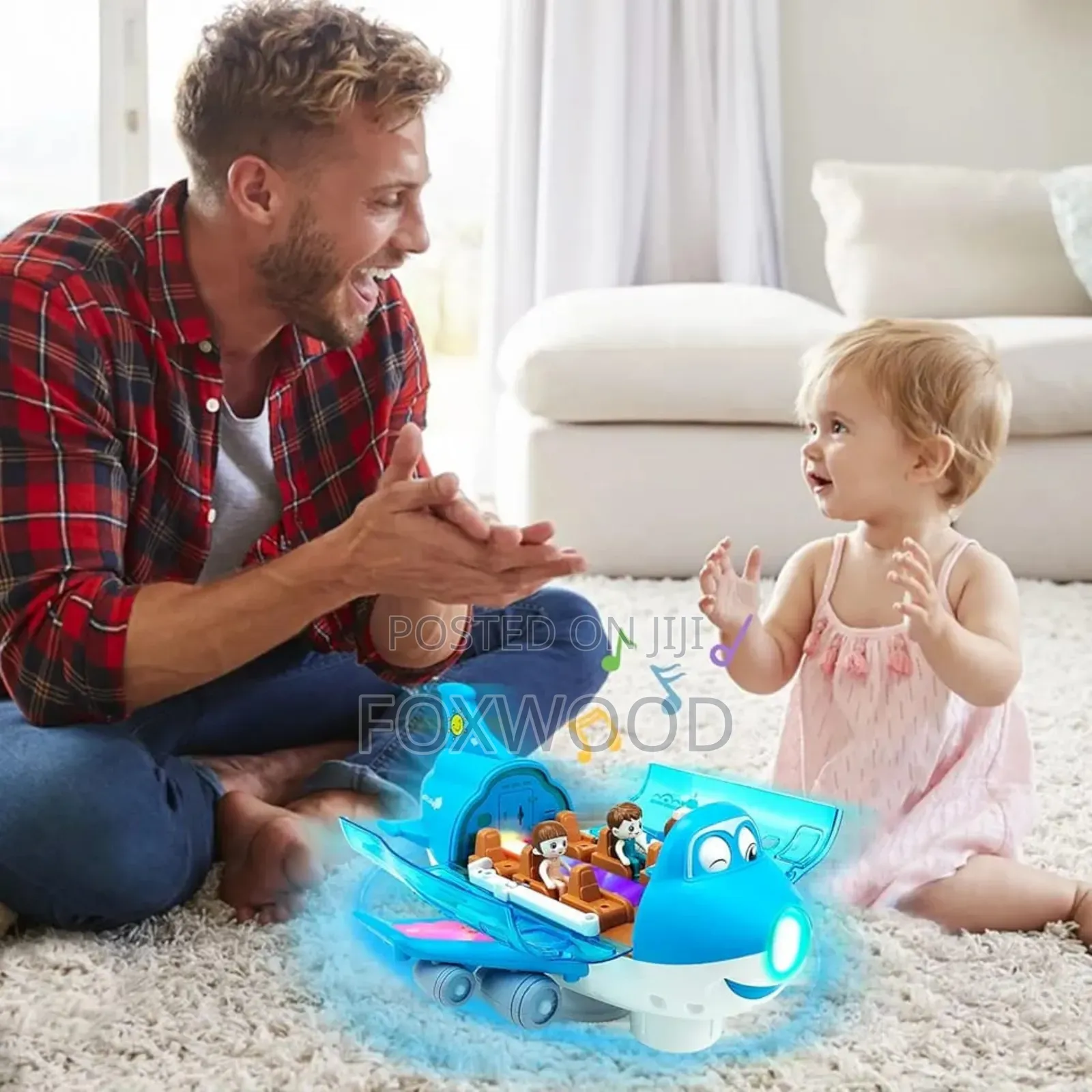 Electric Aeroplane Toy With Flashing Led Lights Sounds,