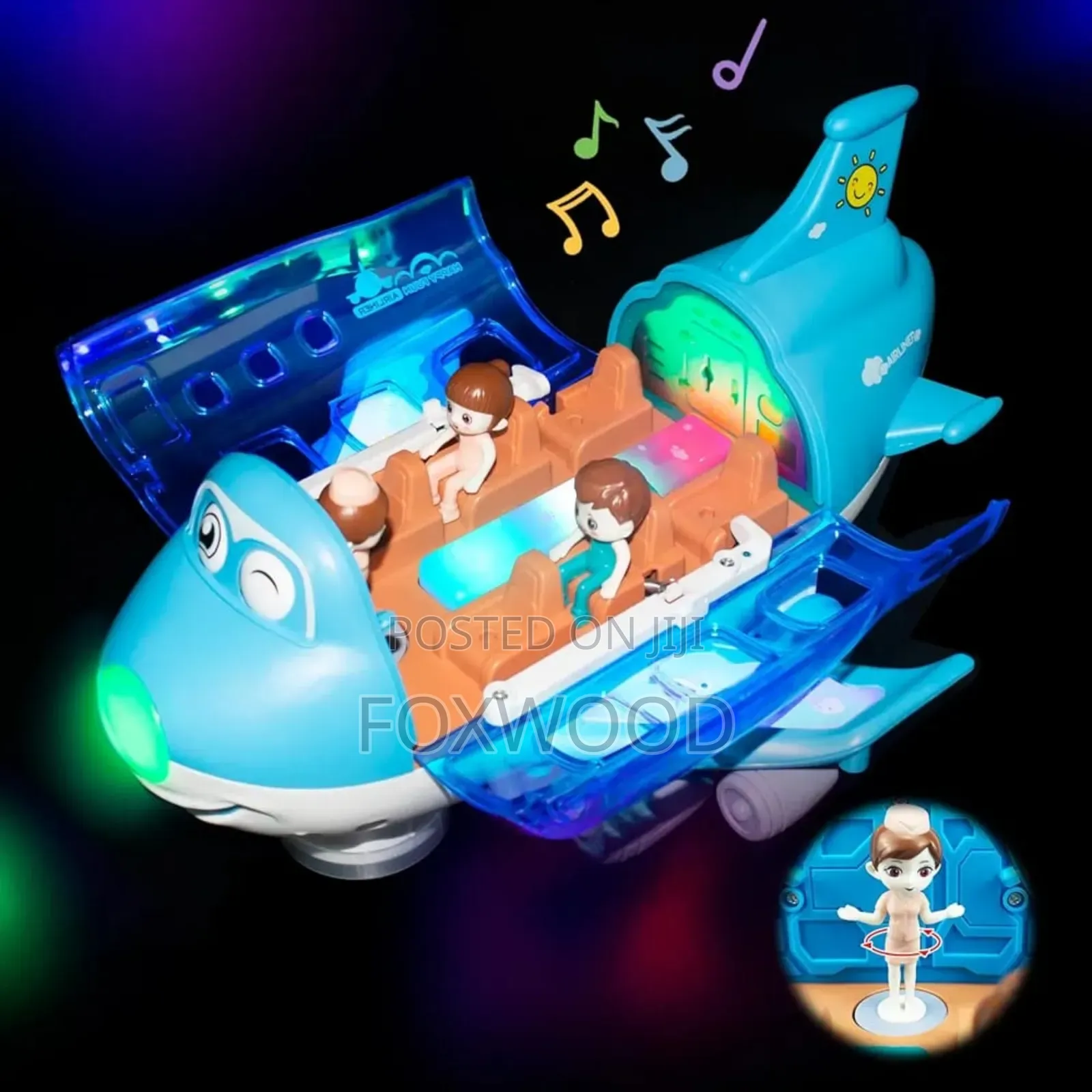 Electric Aeroplane Toy With Flashing Led Lights Sounds,