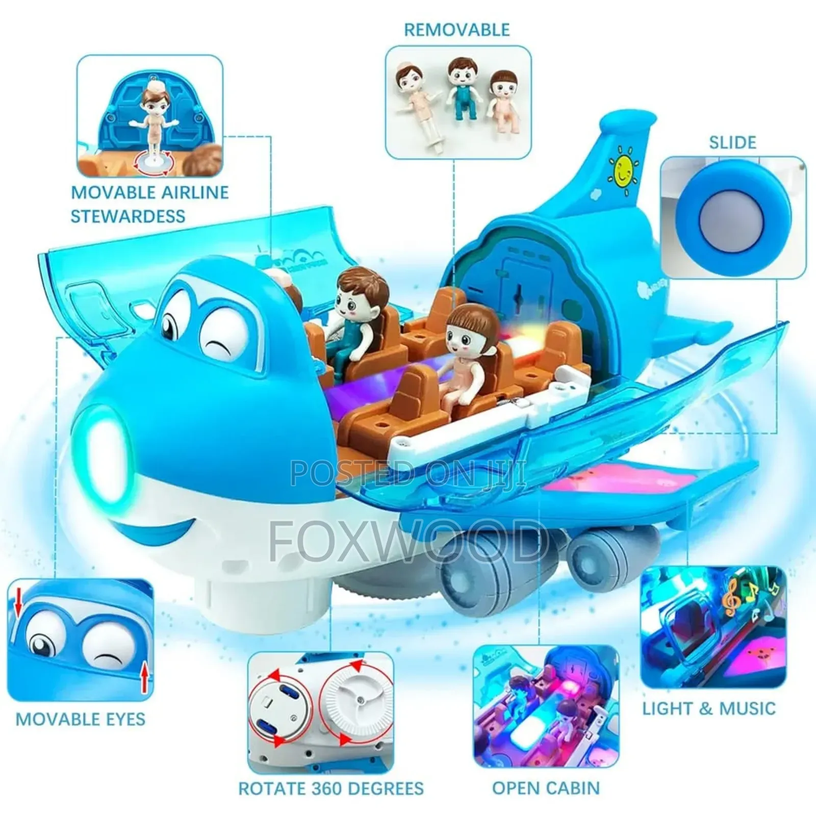 Electric Aeroplane Toy With Flashing Led Lights Sounds,