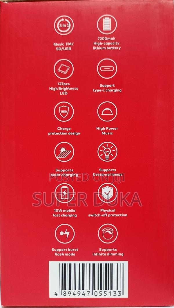 Rechargeable Solar, Light,Bluetooth,Fm,Usb,Mobile Charging,Torch.Itel - thumbnail 2