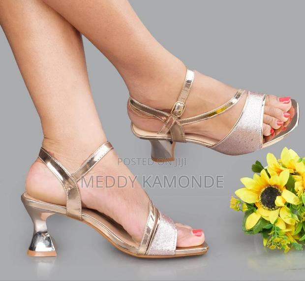 Classy Gold Open Shoes - main view