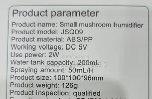 Small Mushroom Humidifier 200ml Tank 2w 50ml/H