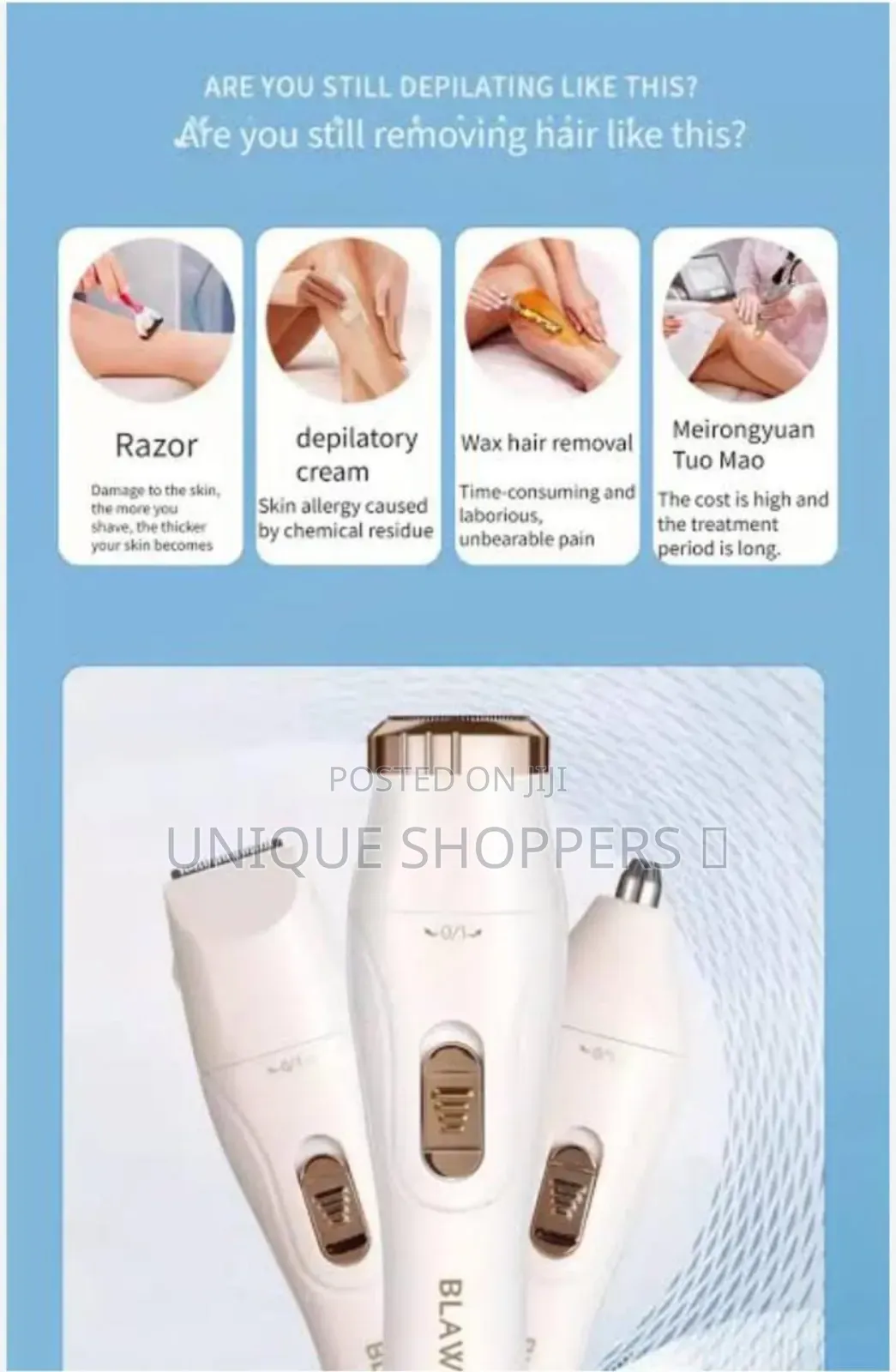 3in1 Blawless Multifunction Rechargeable Shaver With 3 Shaver Heads