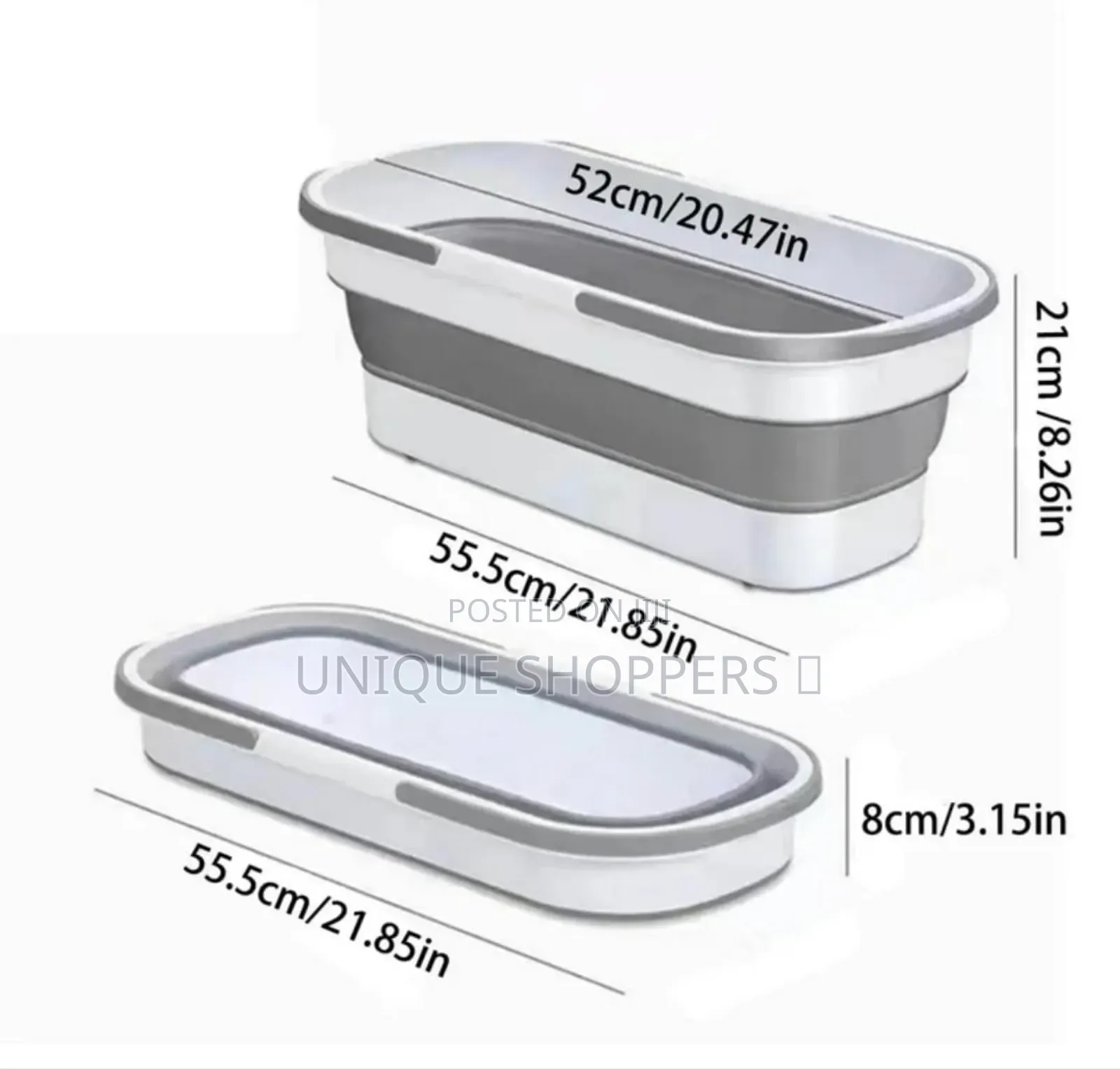 12litre Silicone Collapsible Mop Bucket 55x22x18cm
