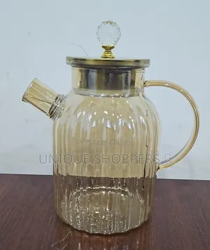 Chapin 1800ml Golden Glass Pitcher Tea Pot With a Spring Sieve