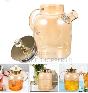 Chapin 1800ml Golden Glass Pitcher Tea Pot With a Spring Sieve