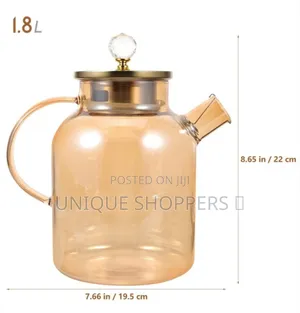 Chapin 1800ml Golden Glass Pitcher Tea Pot With a Spring Sieve
