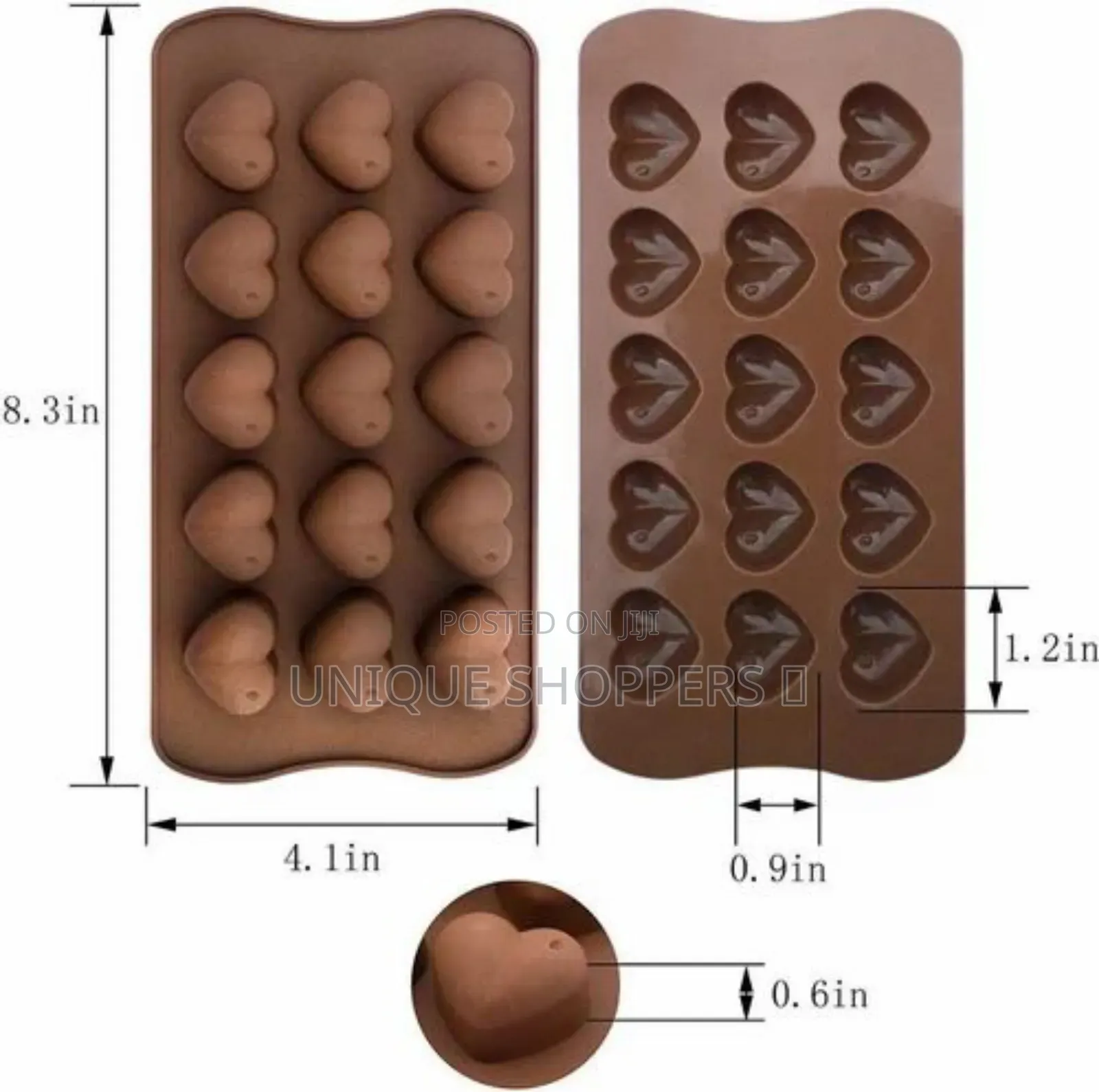 *15 Slot Chocolate, Candy, Ice Cream Or Ice Cubes Silicone Moulds