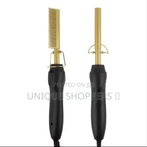 Gold Electric Heat Comb Hair Straightener