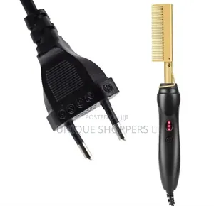 Gold Electric Heat Comb Hair Straightener