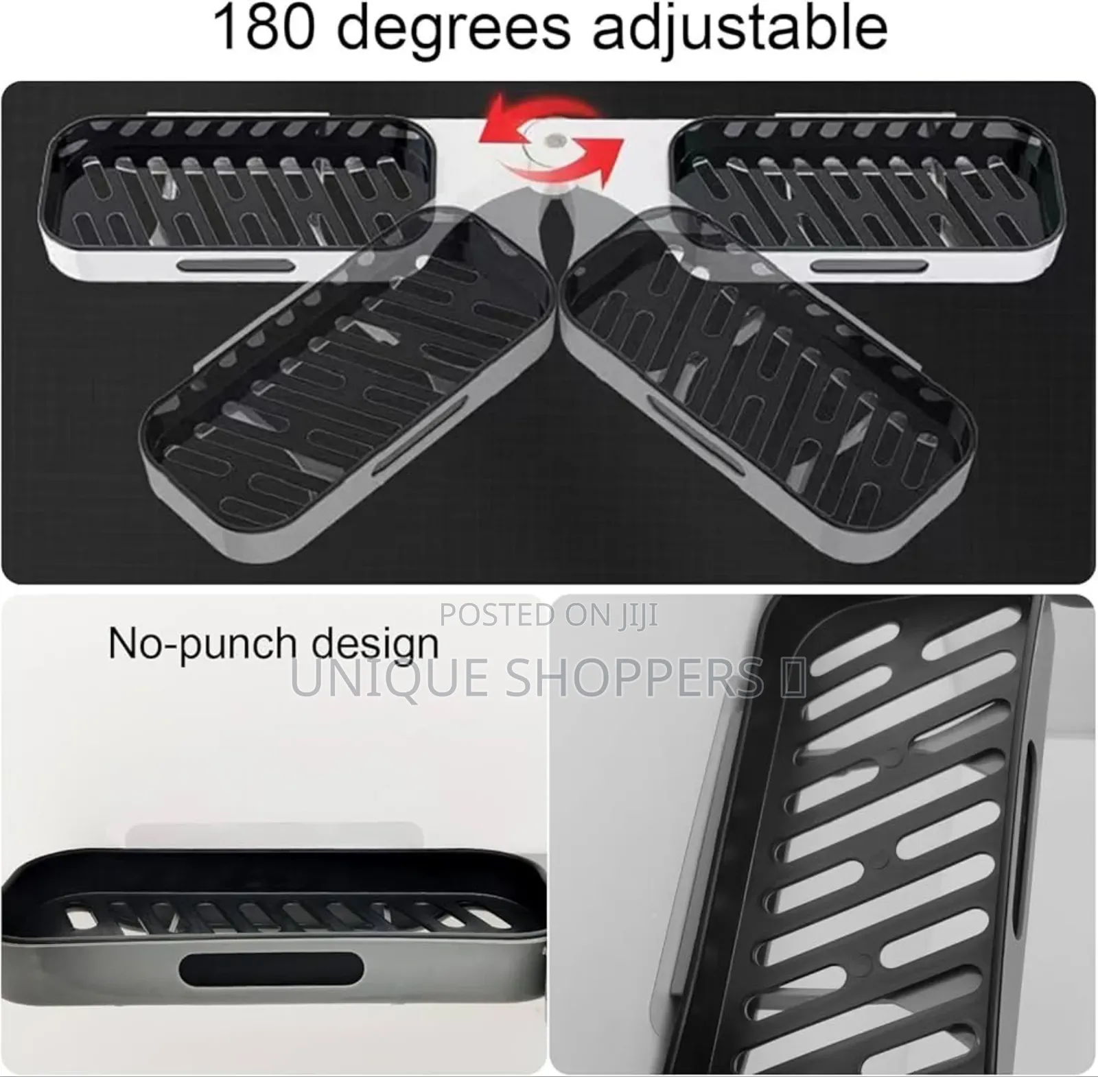 Rotating Any Angle Punch Free Corner Shelf Bathroom Organizer