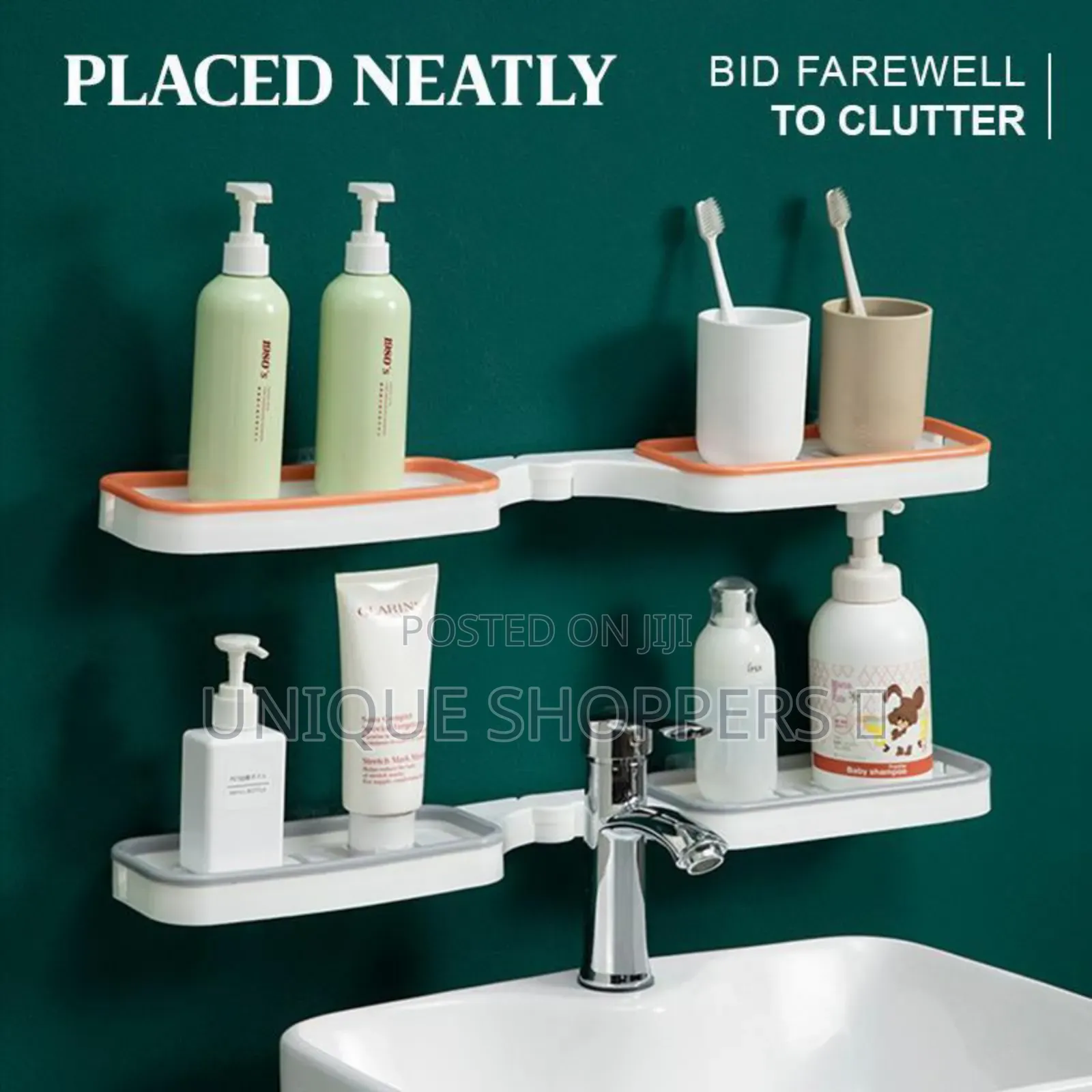 Rotating Any Angle Punch Free Corner Shelf Bathroom Organizer