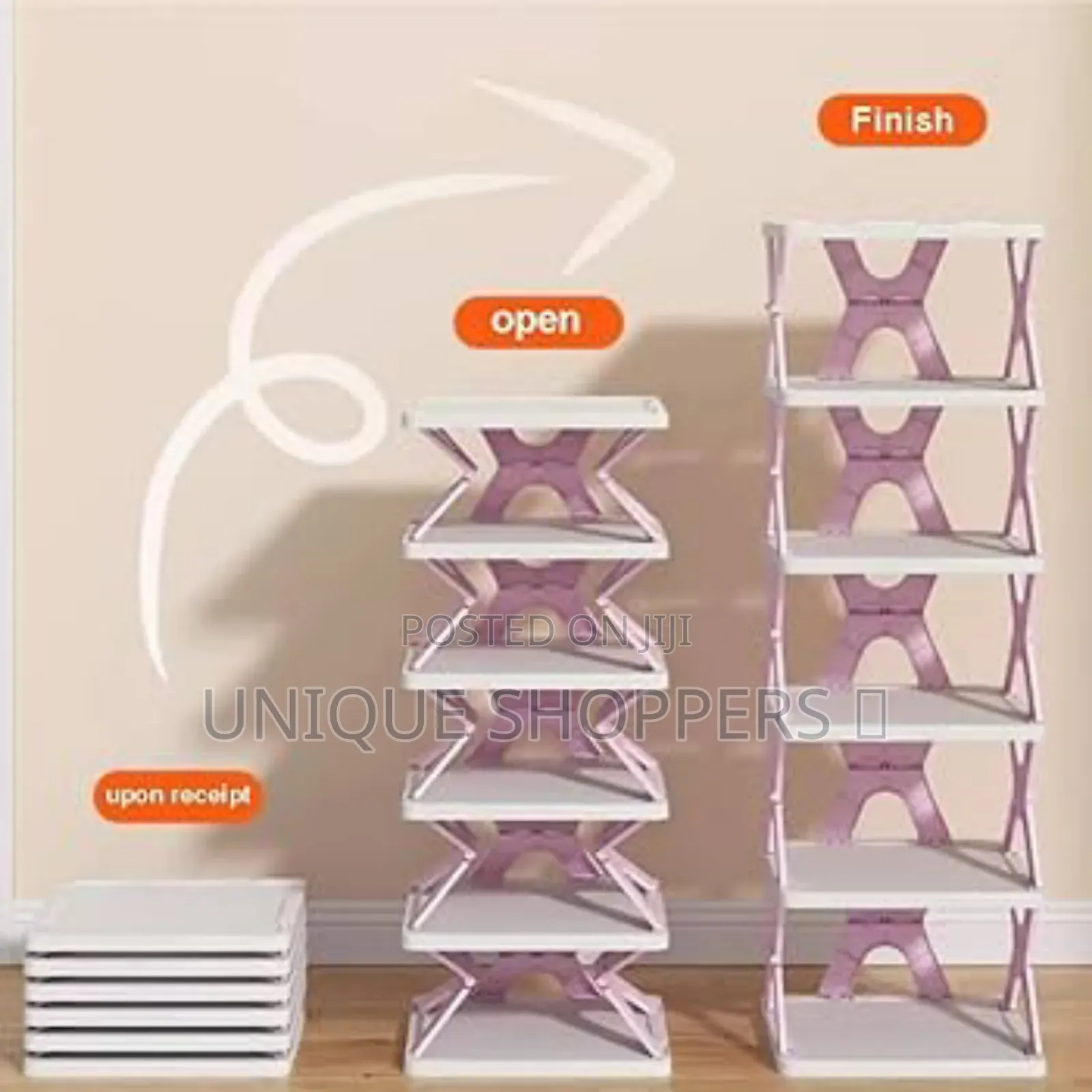 High 6 Layer Foldable Retracting Shoe Rack