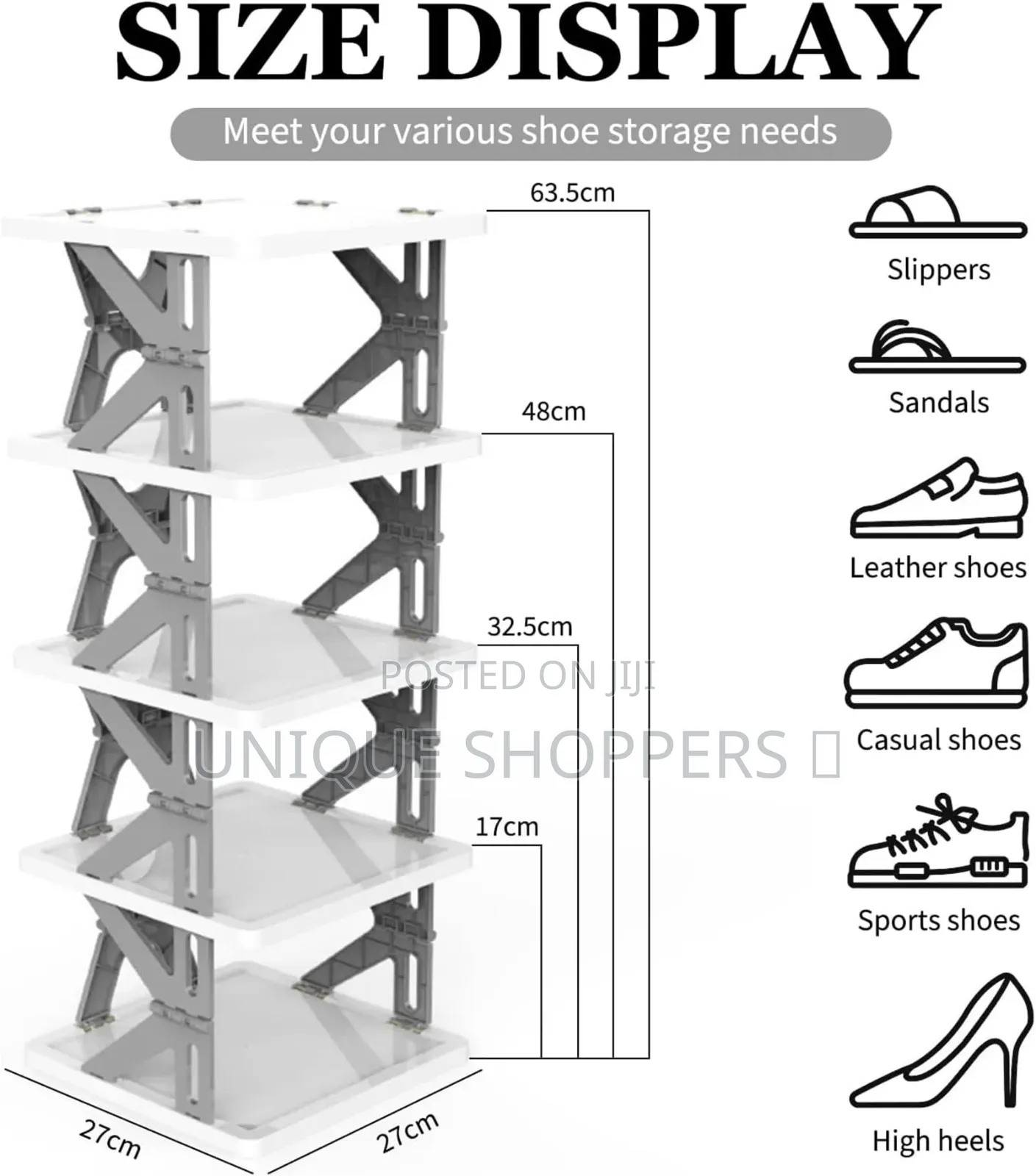 High 6 Layer Foldable Retracting Shoe Rack