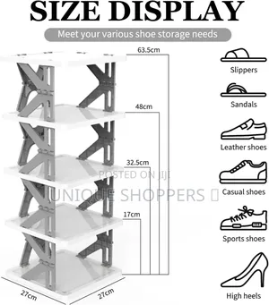 High 6 Layer Foldable Retracting Shoe Rack