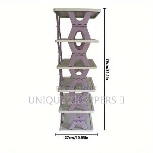 High 6 Layer Foldable Retracting Shoe Rack - thumbnail 4