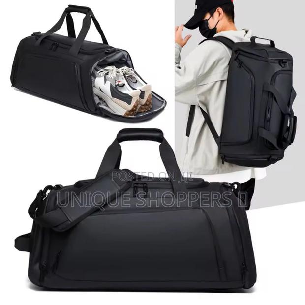 Waterproof Duffel Bag With Shoe Compartment Backpack Straps - main view