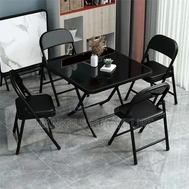 Foldable Table With Tempered Glass Top