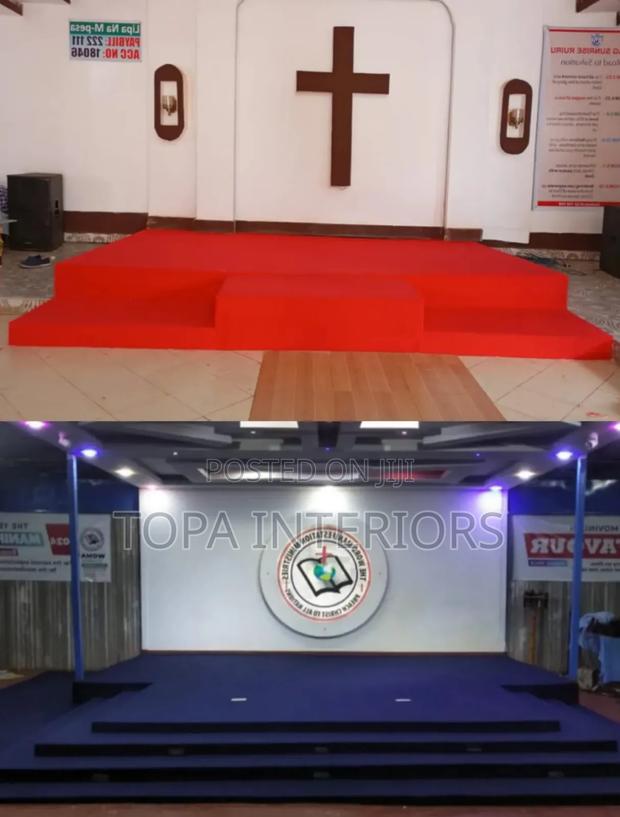 Blue and Red Altar Carpets Professional Installation Services