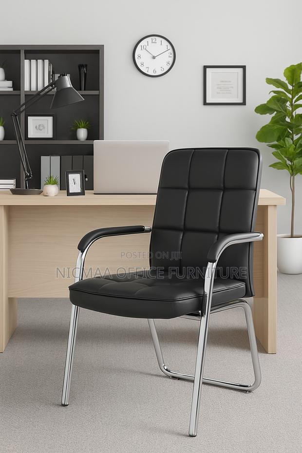 Sleek Comfort With Chrome Frame Visitor Seat