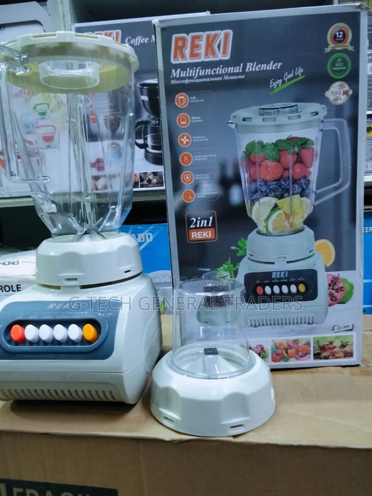 Reki 2in1 Blender And Grinder With A Strong Motor