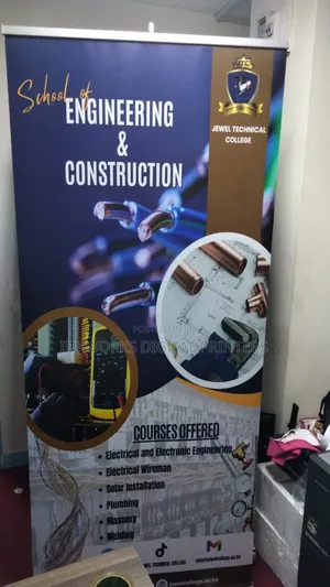 Roll Up Satin Material Narrow Base