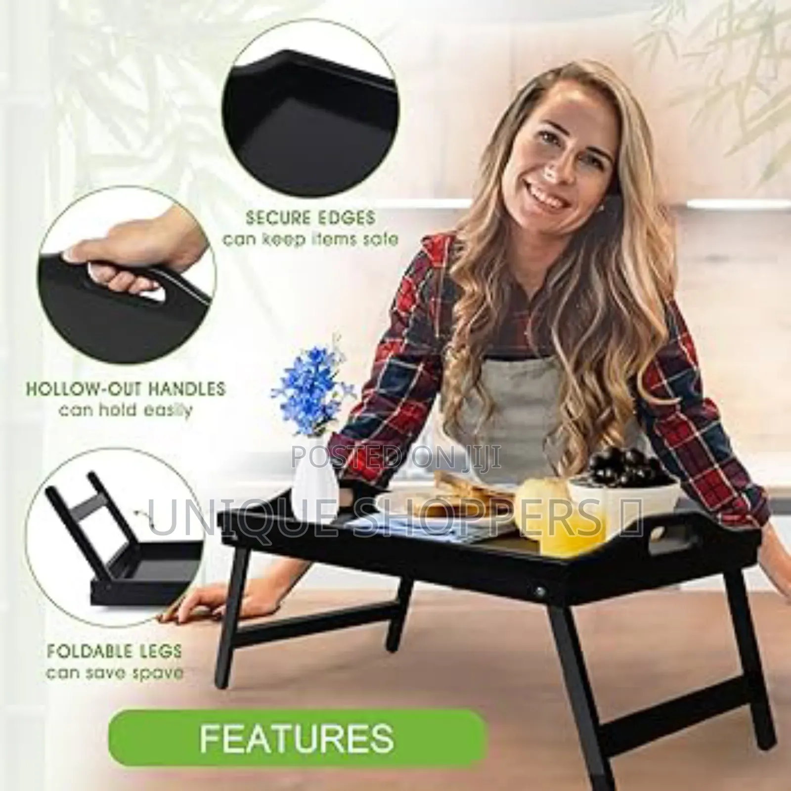 Breakfast in Bed Foldable Bamboo Tray