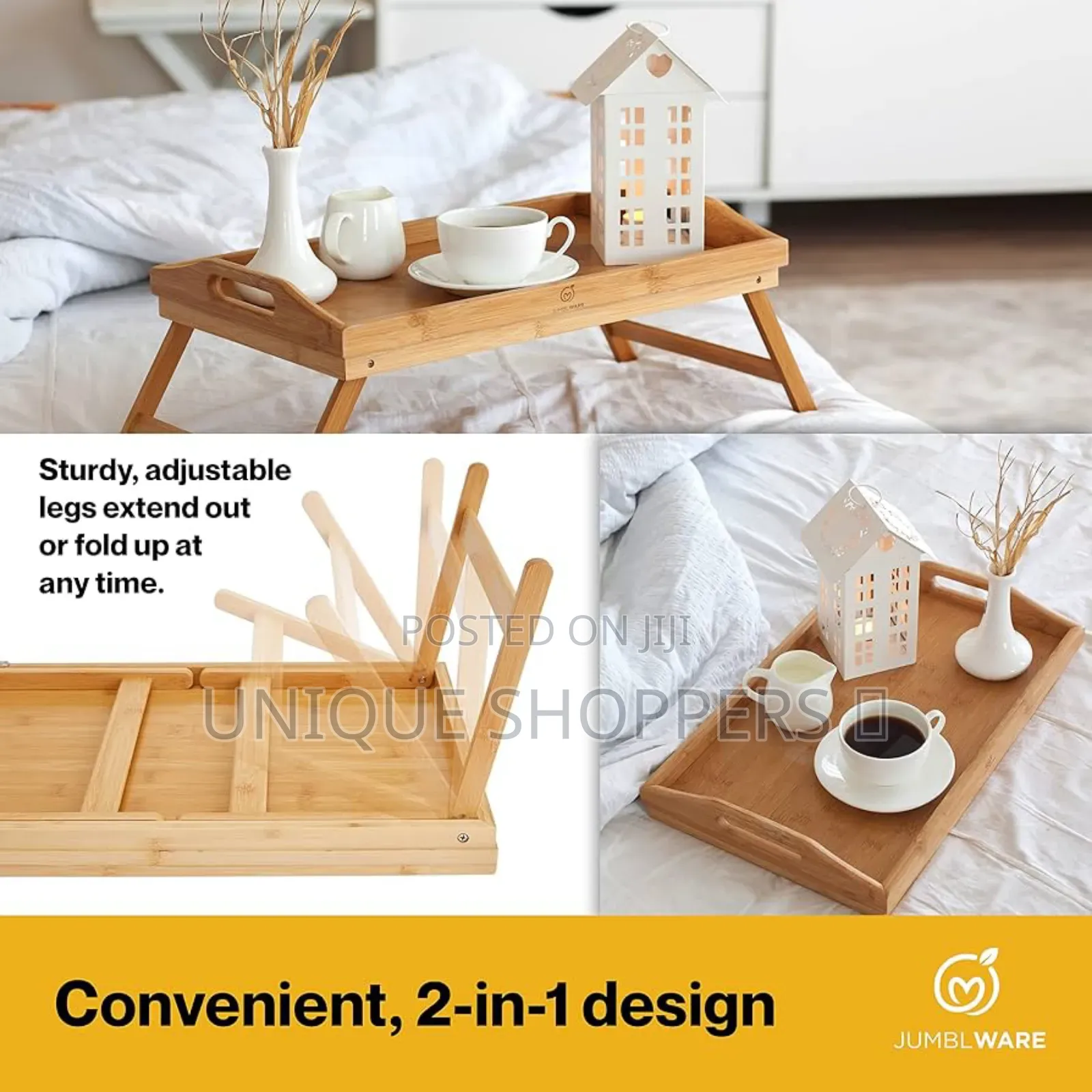 Breakfast in Bed Foldable Bamboo Tray