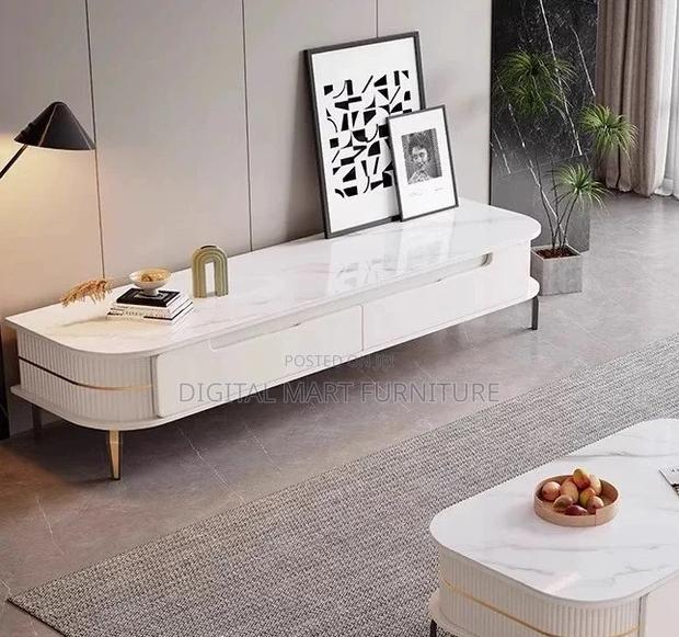 Tv Stand : White Smart Home Tv Stand