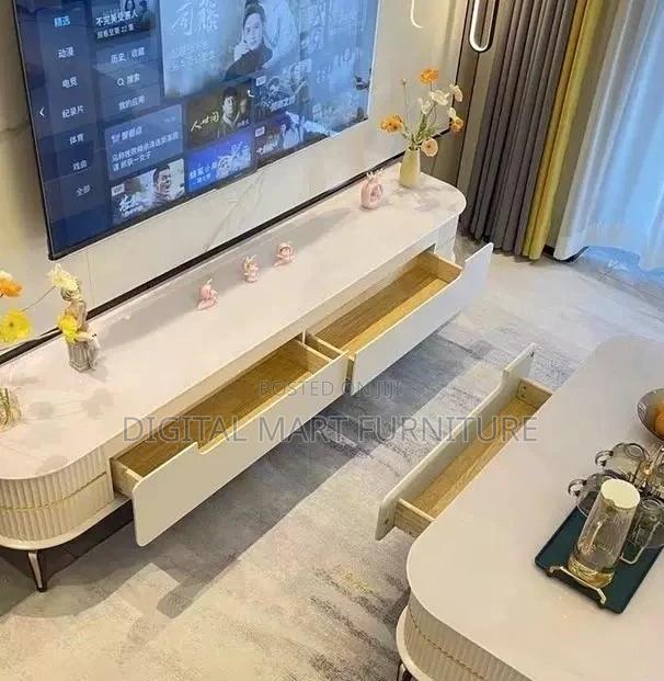 Tv Stand : White Smart Home Tv Stand - thumbnail 2