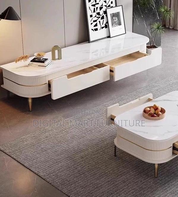 Tv Stand : White Smart Home Tv Stand - thumbnail 4