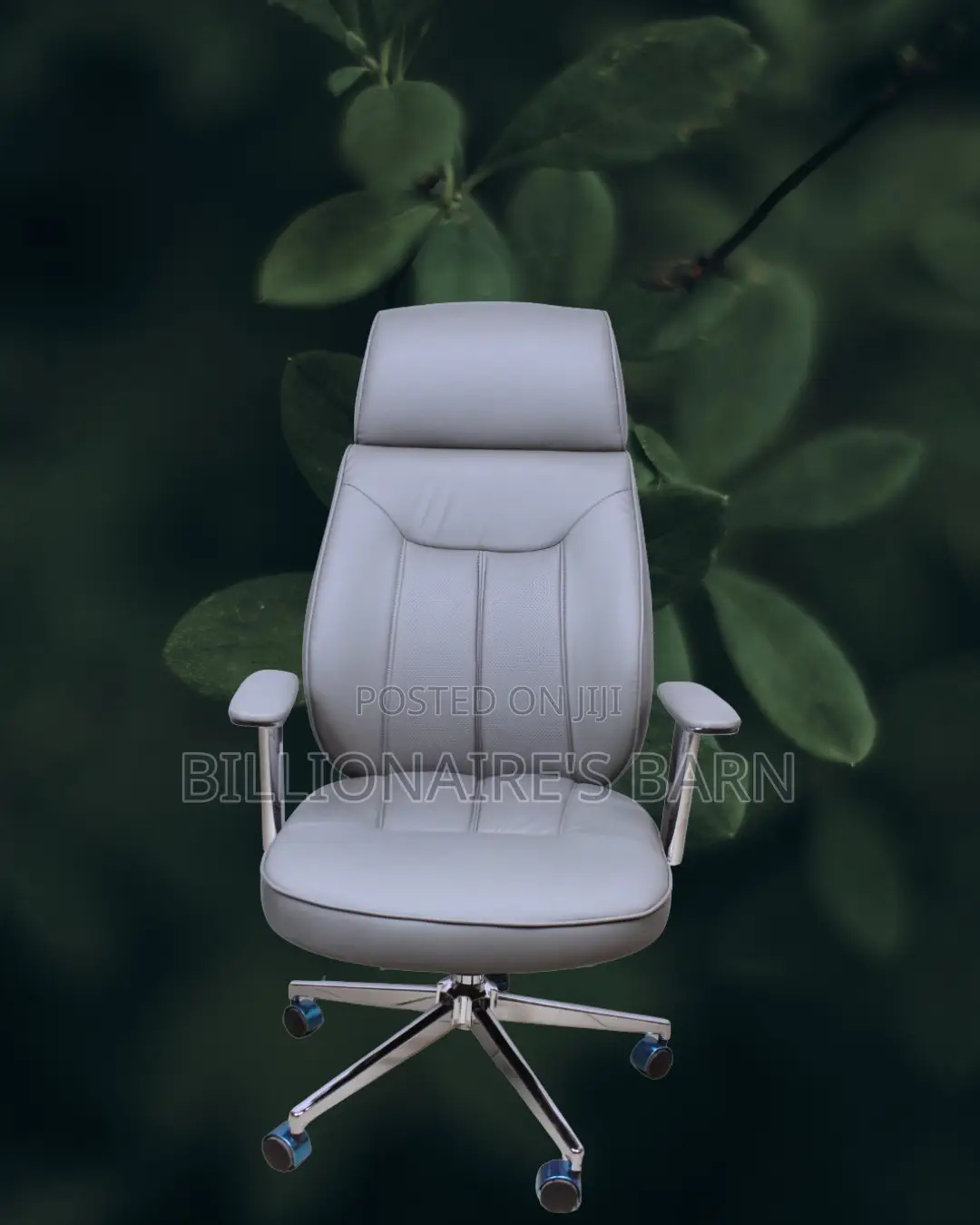Grey Executive Leather Office Chair (Imported) — Restocked!