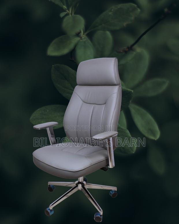 Grey Executive Leather Office Chair (Imported) — Restocked! - thumbnail 4