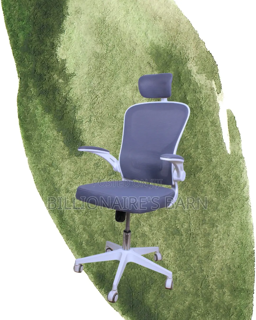 Space-Saving White Ergonomic Office Chair | Steel Frame