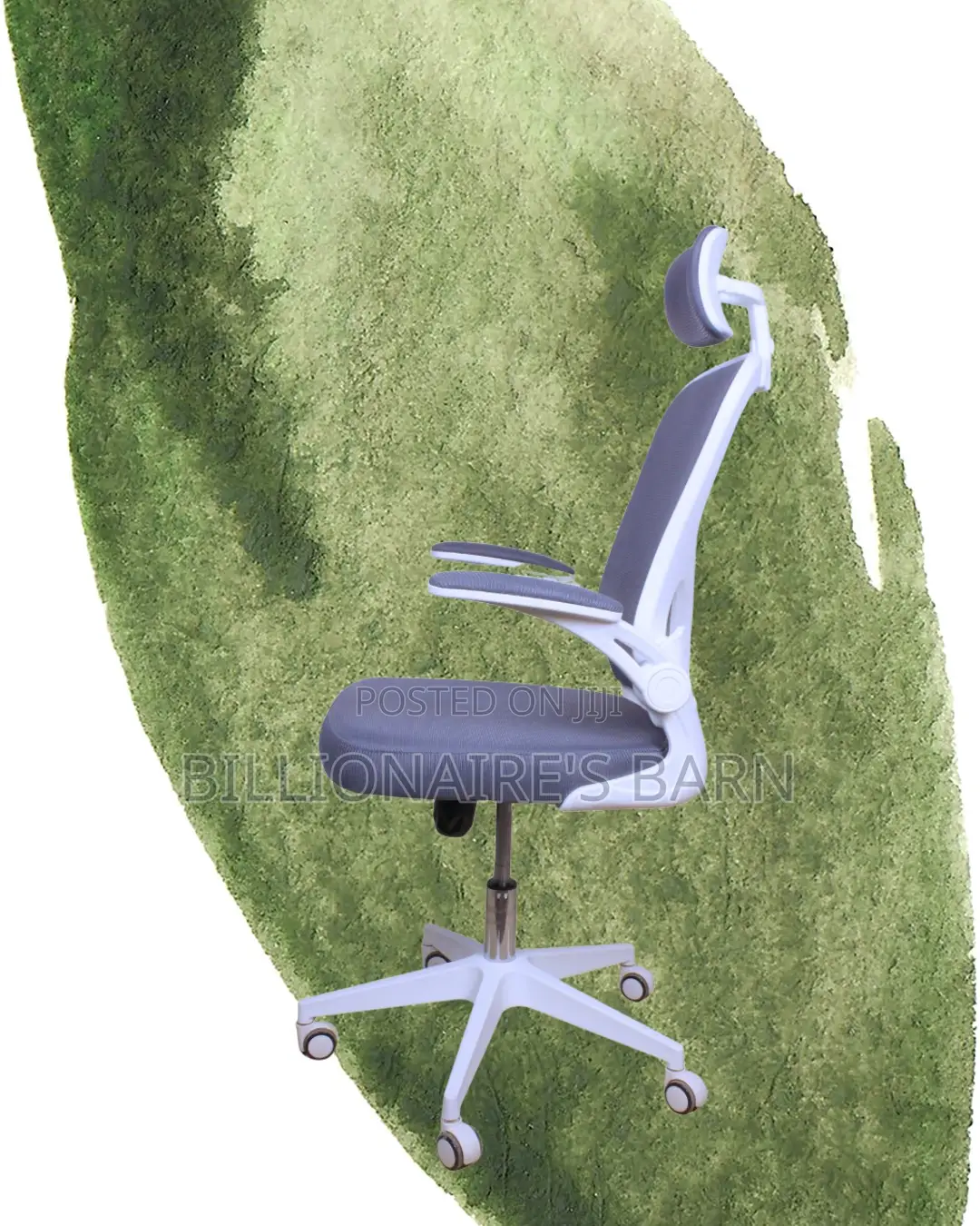 Space-Saving White Ergonomic Office Chair | Steel Frame