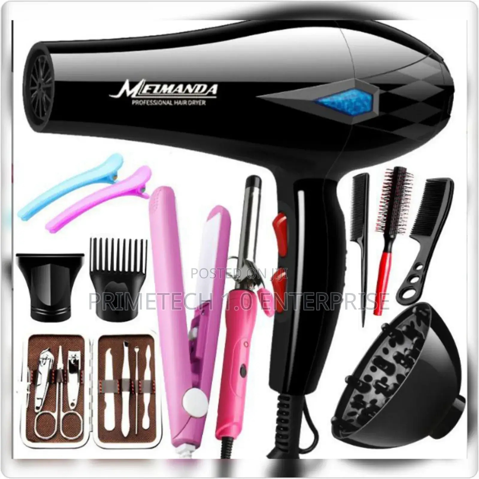 Ionic Air Hair Dryer With Accessories