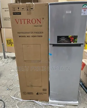 170 Liters Double Door Vitron Fridge - Silver Hairline