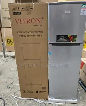 170 Liters Double Door Vitron Fridge - Silver Hairline
