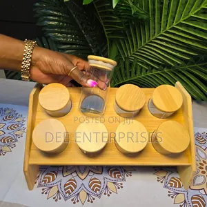 Spice Jars Set Plus Bamboo Stand