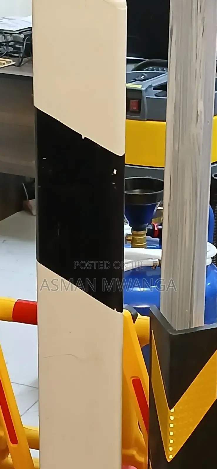 Black White Bollard Post