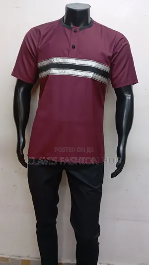 Ankara Men Maroon Shirts