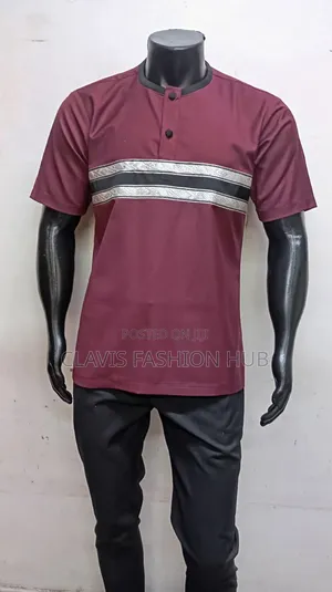 Ankara Men Maroon Shirts