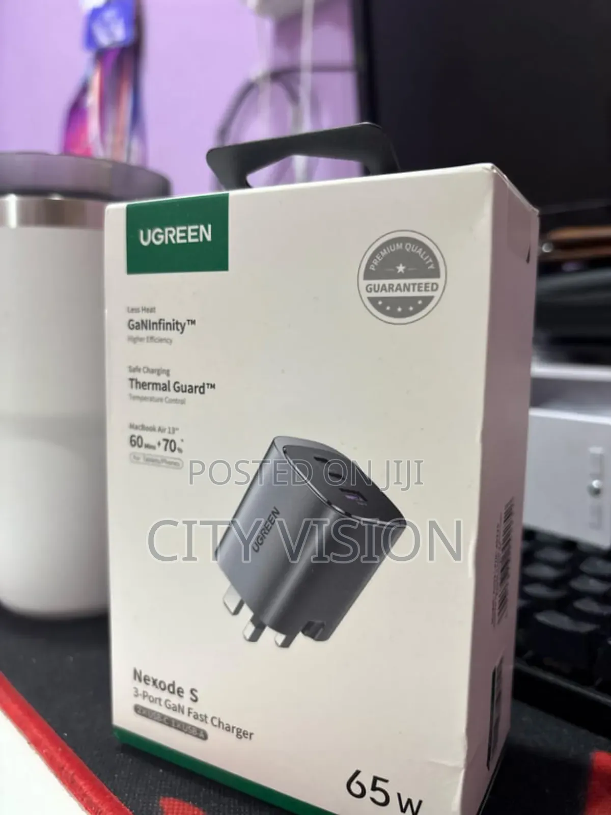 Ugreen Encode Pro 65w 3-Port Gan Fast Charger Uk + 1.5m 100w Cable