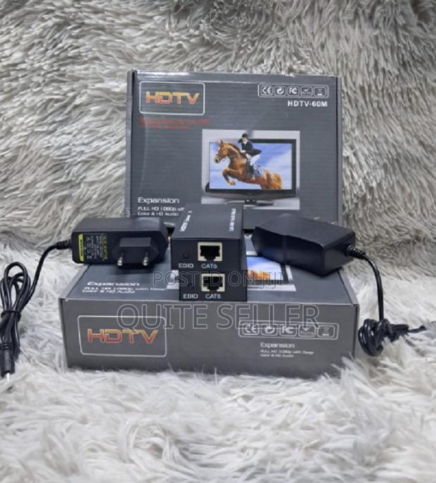 60m Hdmi Extender Transmitter Receiver Cat5e/6 Rj45 Ethernet Cable. .