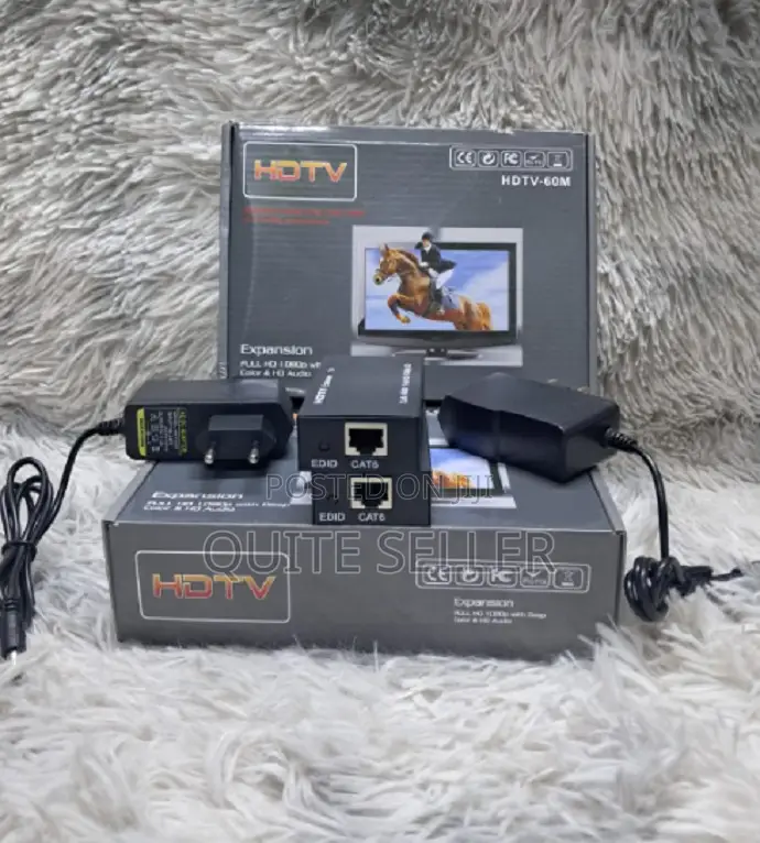 60m Hdmi Extender Transmitter Receiver Cat5e/6 Rj45 Ethernet Cable. .