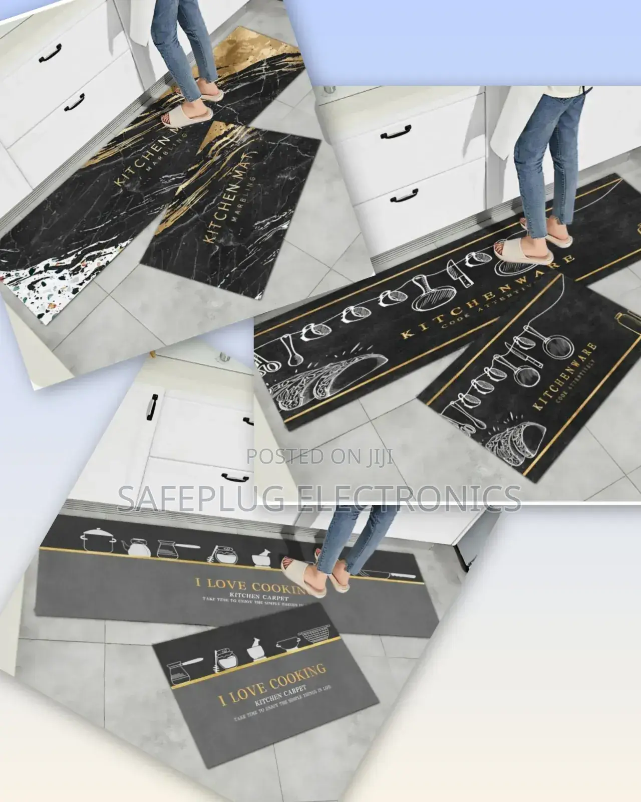 Art Designed Kitchen Mats - Large: 120*45, Small: 75*45