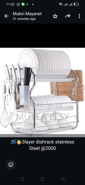 White 3 Layers Stainless Steel Dishrack - thumbnail 2