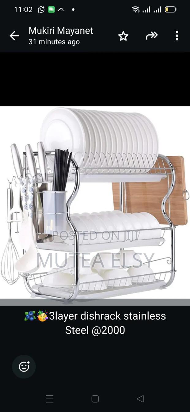 White 3 Layers Stainless Steel Dishrack - main view