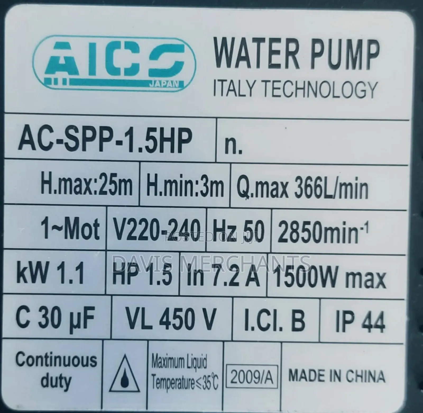 Swimming Pool Pump_head Max 25m